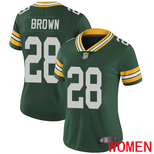 Green Bay Packers Limited Green Women #28 Brown Tony Home Jersey Nike NFL Vapor Untouchable->green bay packers->NFL Jersey